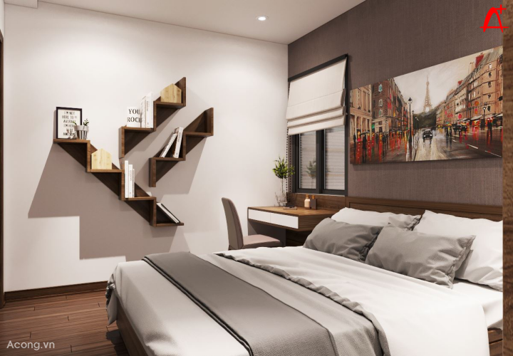 Thiết kế nội thất chung cư Eco Green: phòng ngủ lớn