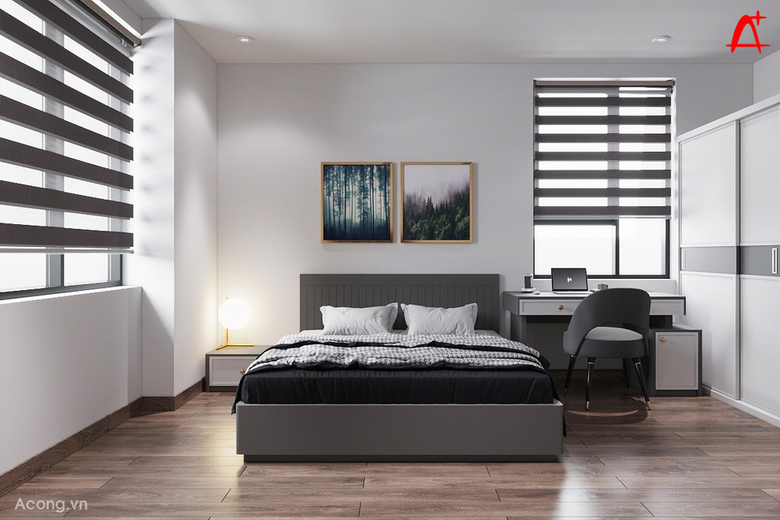 Thiết kế nội thất căn hộ cho thuê Ecolake View: phòng ngủ