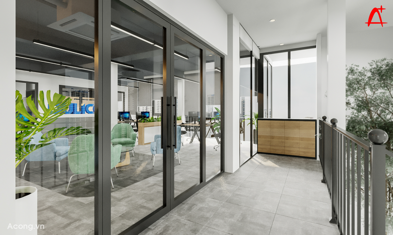 Thiết kế nội thất văn phòng công ty Dulico: lối vào
