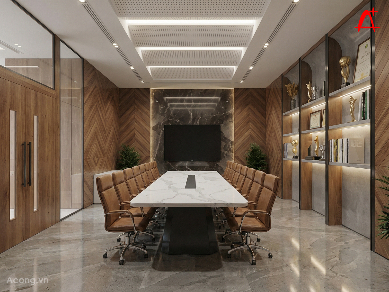 Thiết kế ph&ograve;ng tiếp kh&aacute;ch văn ph&ograve;ng c&ocirc;ng ty Giấy Minhan