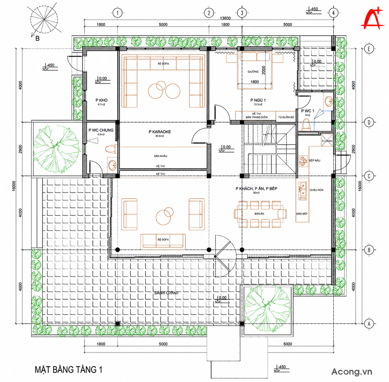 Mặt bằng tầng 1