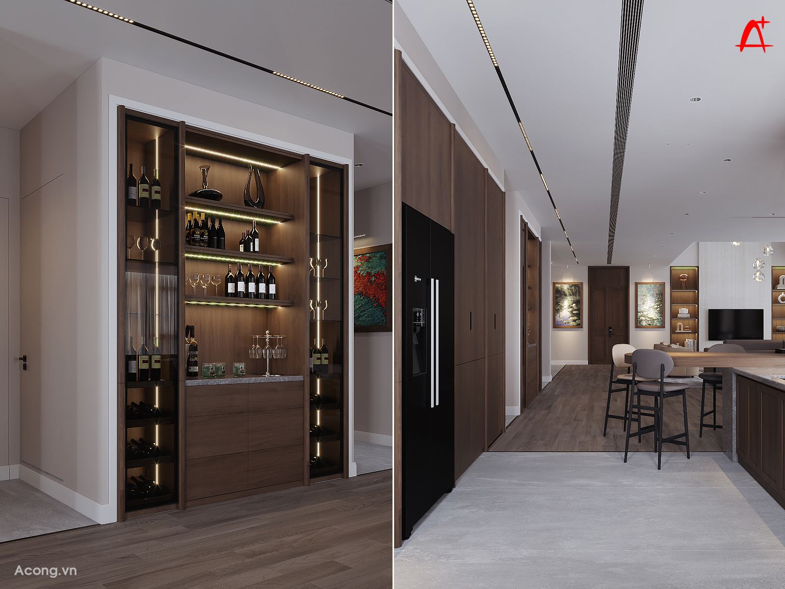 Tủ rượu v&agrave; h&agrave;nh lang