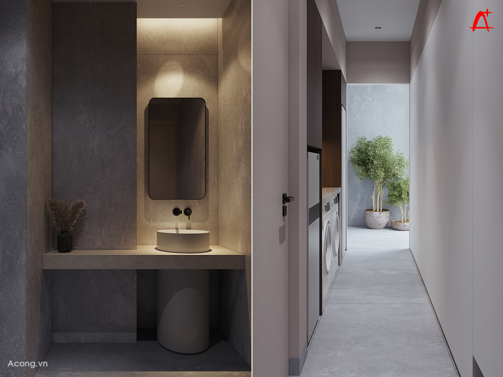 wc chung v&agrave; khu giặt phơi