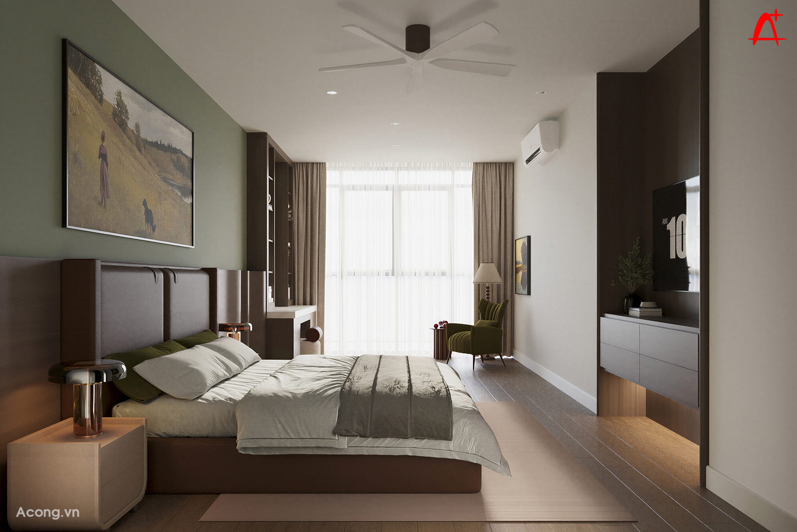 Thiết kế ph&ograve;ng ngủ master penthouse