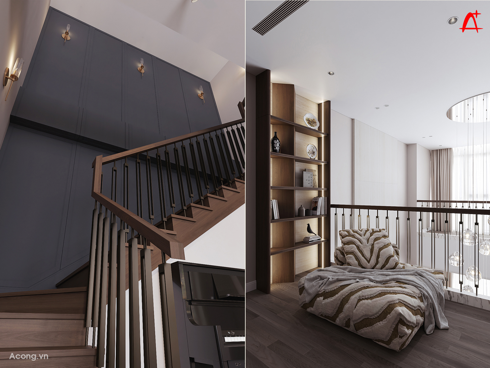 Cầu thang l&ecirc;n tầng 2