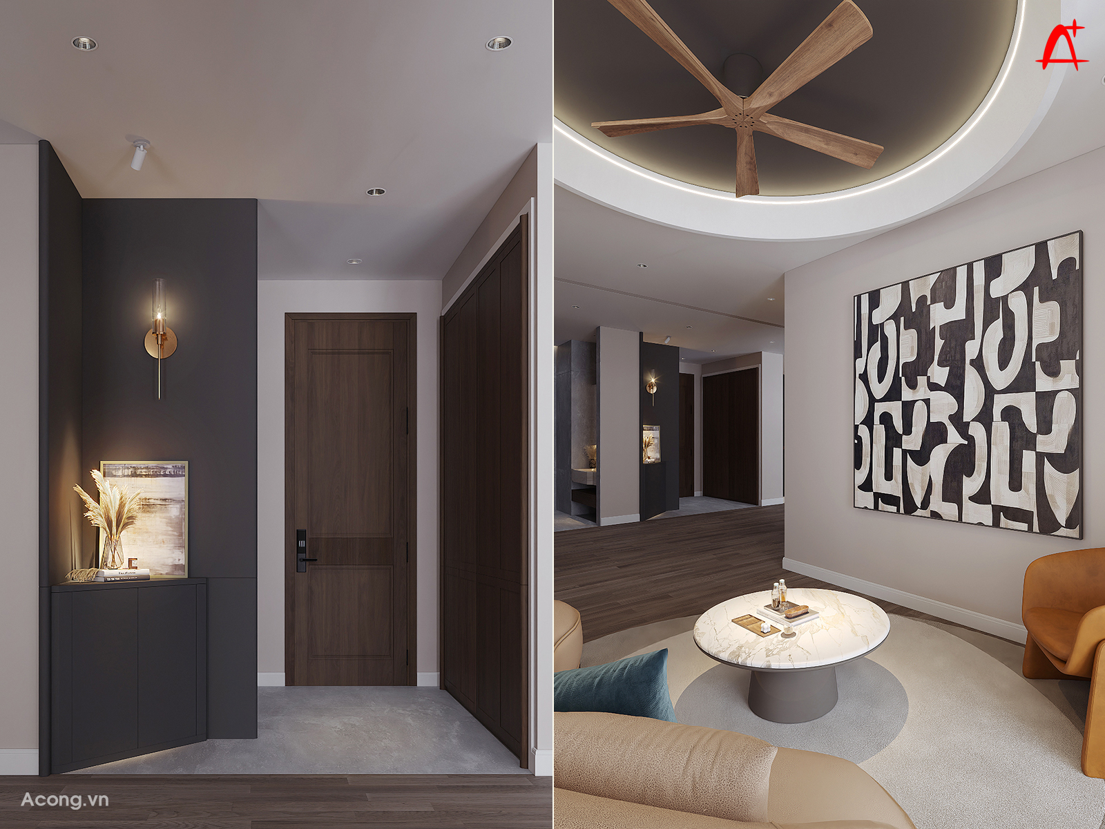 Khu sinh hoạt chung tầng 2 v&agrave; h&agrave;nh lang