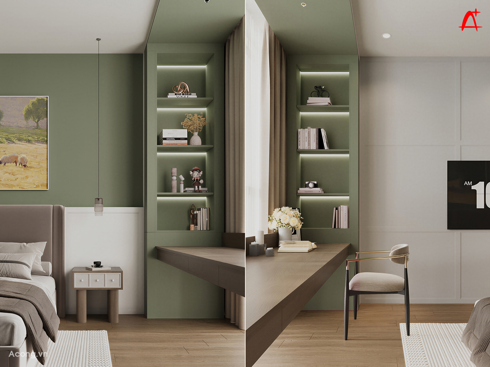 G&oacute;c b&agrave;n l&agrave;m việc trong ph&ograve;ng ngủ