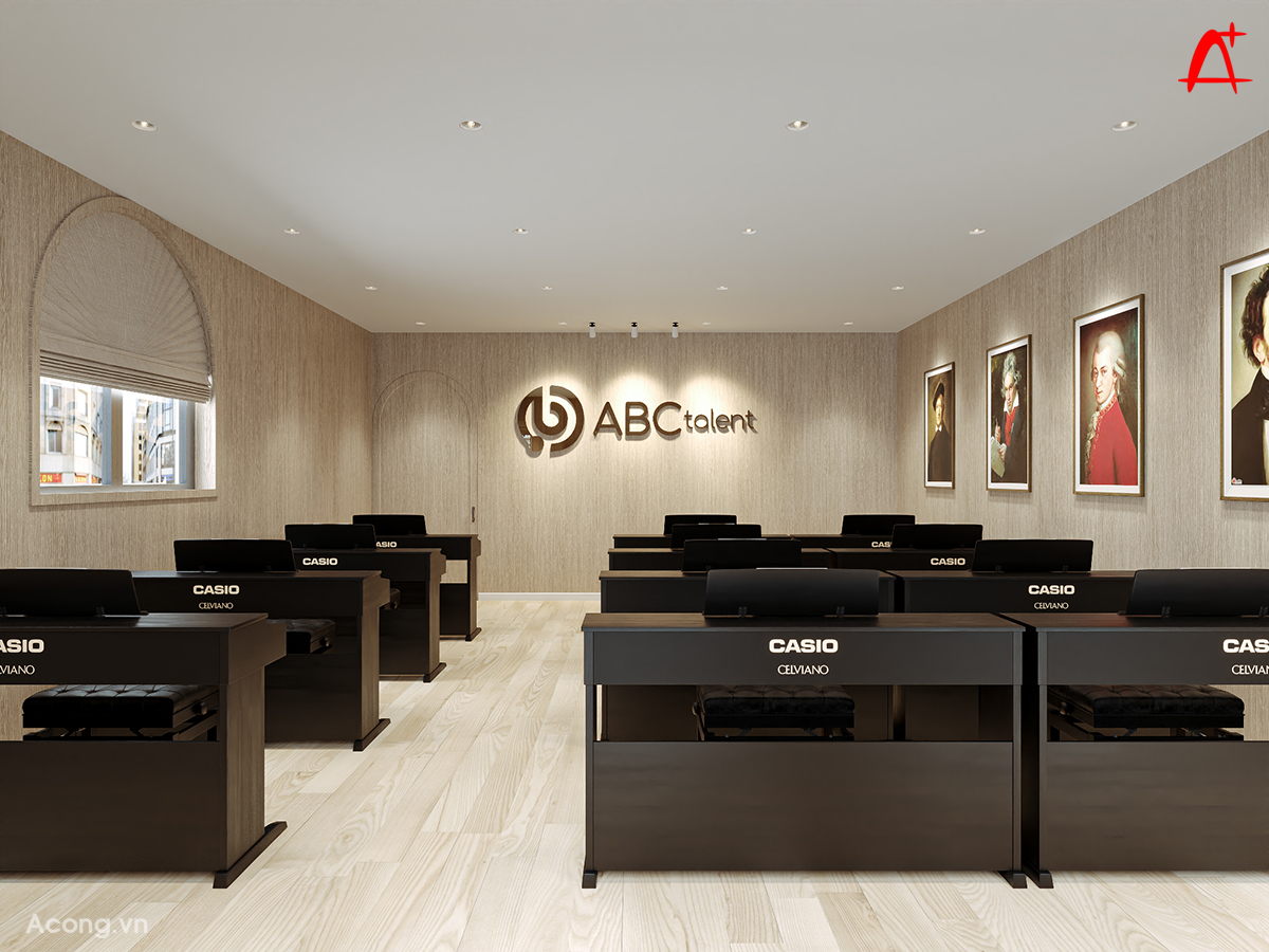 Thiết kế nội thất ph&ograve;ng học đ&agrave;n piano